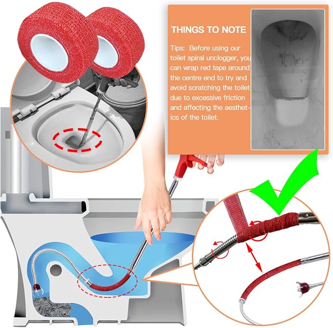 Drain Snake Toilet Auger AC Drain Line Cleaning brush Hair Clog Remover Tools Drain opener set for Men/Women Perfect Option Types of clog for Toilet,Kitchen Sink,Bathroom Sewer Various Projects