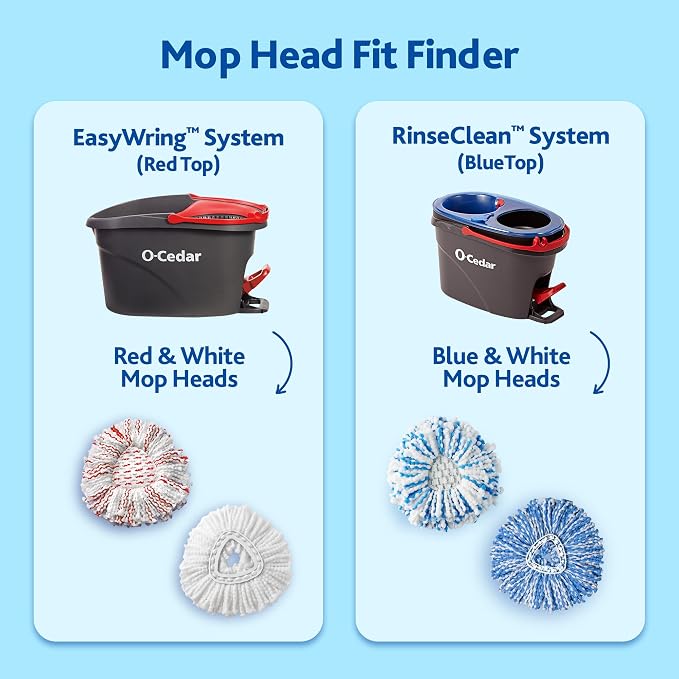 O-Cedar EasyWring Deep Clean Refill (1-Pack) | 40% More Cleaning Power | Microfiber Mop Refill Compatible with O-Cedar EasyWring Spin Mop & Bucket System