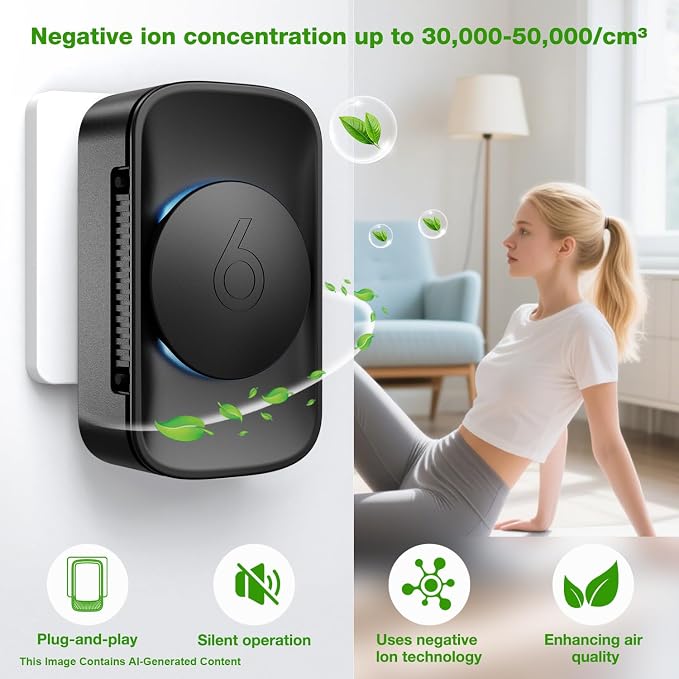 iDiskk 3 Pack Plug-in Negative Ion Air Purifier, air Ionizer for Odor Smoke | Remove Smoke & Pet Odors for Bedroom,Office,Kitchen,Filter-Free Maintenance Free,Ultra-Quiet Continuous Operation