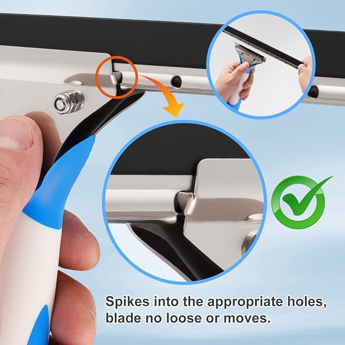10 Feet Long Squeegee Window Cleaner Tool for Outdoor High Windows | Professional Window Cleaning Kit with Extension Poles for Indoor Outdoor Windows Car Windshield Solar Panel