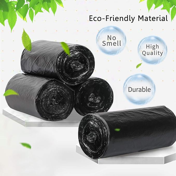 Trash Bags, Garbage Bags, 150 Count 4 Gallon [Extra Thick][Leak Proof] Rubbish Bags Wastebasket Bin Liners for Home Office Trash Can Black