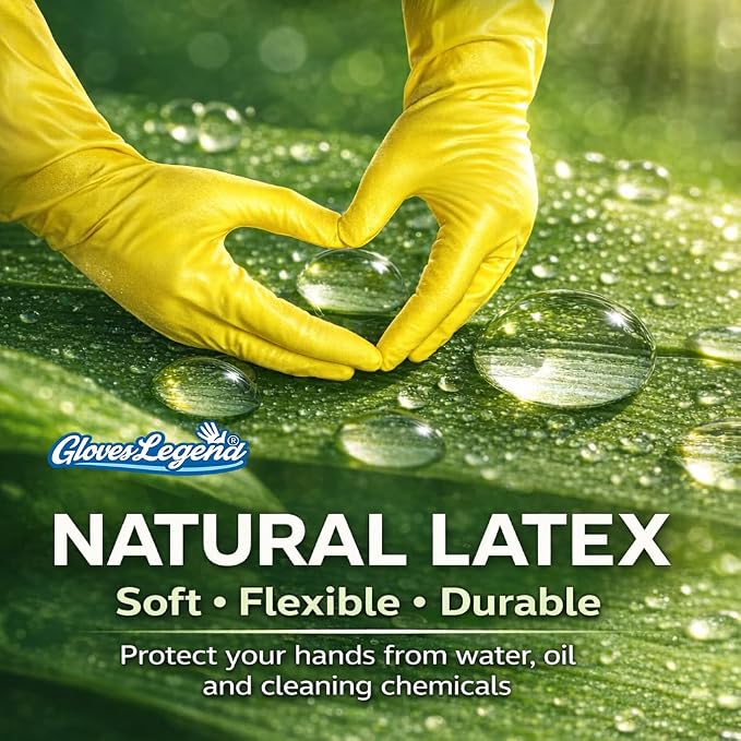 Size Large Yellow Household Kitchen Cleaning Dishwashing Reuseable Gloves
