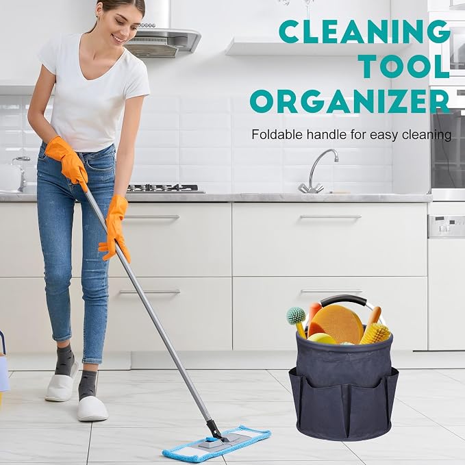 17L Cleaning Caddy for Cleaning Supplies with Handle,Cleaning Supplies Organizer Bucket for Home Garden