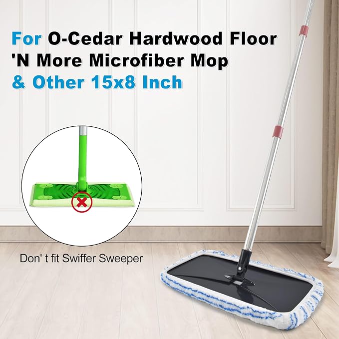 5 Pack Mop Heads Replacements for Ocedar Hardwood Floor 'N More Microfiber Mops,Terry Cloth Mops Refills 15 x 8 Flat Dust Mop Pads for O Cedar mop,Washable&Reusable Mopping Pads (Handle Not Included)