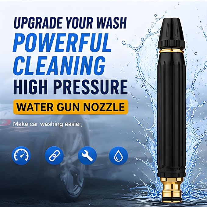 Adjustable Twist Brass Heavy Duty Hose Nozzle Solid Metal Garden Water Spray Patterns Nozzle Sprinkler High Pressure Jet Sweeper Power Washer Attachment for Car Washing Plants Alloy Sprayer (2 PC)