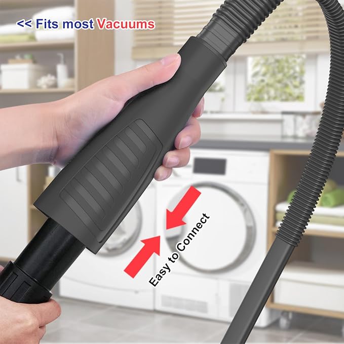 Sealegend Dryer Vent Cleaner Kit with Vacuum Hose Attachment & Brush Black | Fits Most Vacuums, Loosens Stubborn Lint & Removes Hidden Dust, for Dryer Vents, Refrigerator Coils & Narrow Gaps