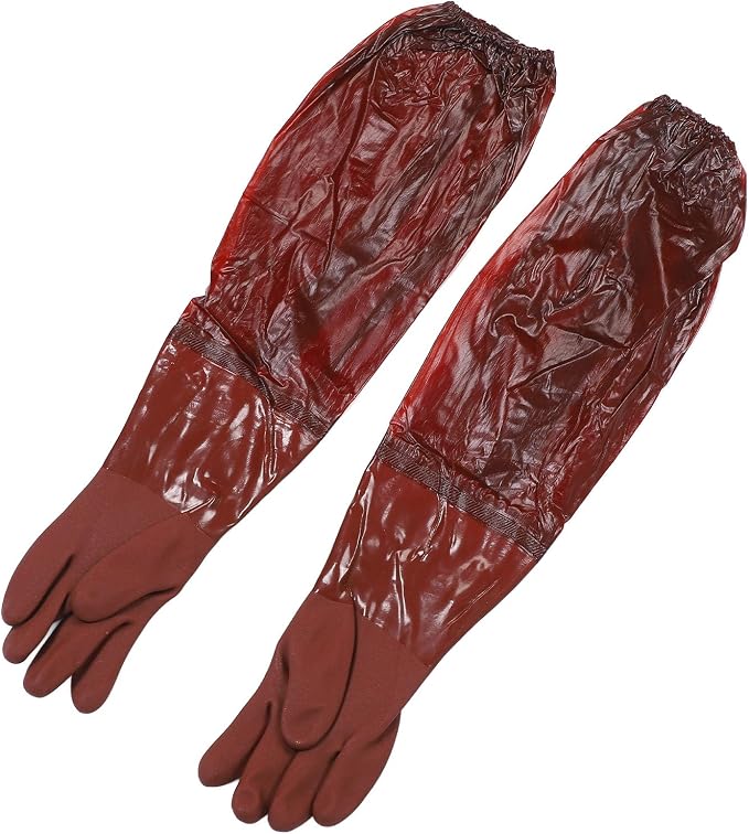 Dioche Cleaning Gloves Long Long Cleaning Gloves, 65cm, Rainproof, Thickened, Reusable, Fullarm Pond Suitable for Machinery maintenance.
