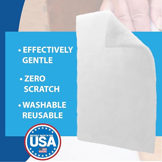 10 Pack of 6 X 9 White Non Scratch Non-Woven Pads for Buffing Cleaning