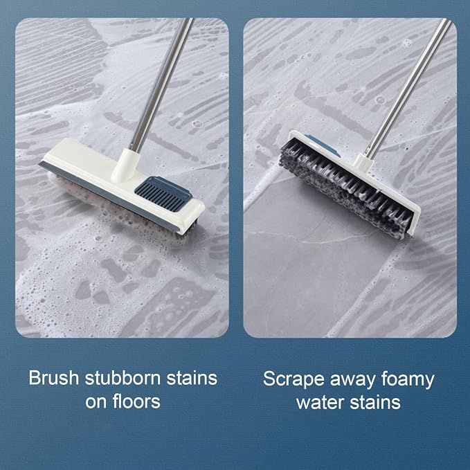 Floor Brush, 2 in 1 Floor Scrub Brush, Scrub Brush with Long Handle,Grout Brush with Long Handle, Scrub Brushes for Cleaning, Deck Scrub Brush,Cleaning Brush for Cleaning Bathroom Patio Kitchen Wall