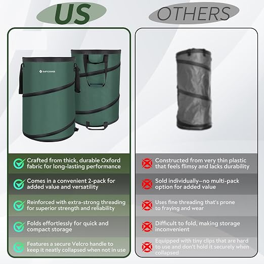 2-Pack Collapsible Pop up Trash Cans, Camping and RV Accessories for Inside & Outside, Camper Gear, Tent Essentials, Recycle Can, Travel & Trailer Must-Haves, Garbage Bin and Cool Stuff