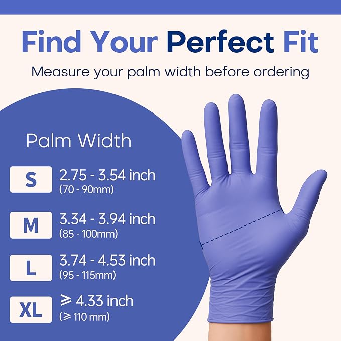 Soft Max™ Nitrile Exam Gloves, Powder-Free Disposable Blue Iris | Soft Stretch Fit • Powder-Free • Latex-Free • Medical • Examination • Chemo Rated • Cooking • Cleaning • Food Prep • 100 Ct