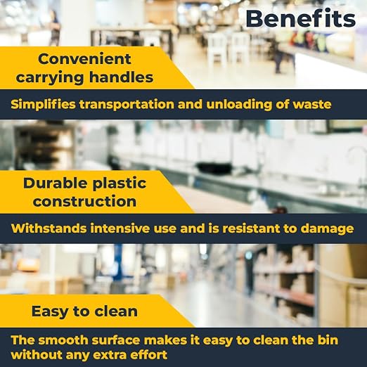 3 pack 23 Gallon Waste Bin with Lid & Dolly, Heavy-Duty Trash Can, Slim Rectangular Garbage Bin, Durable Waste Container, Recycling Bin, Plastic Wastebasket for Kitchen, Garage, Restaurants, Office