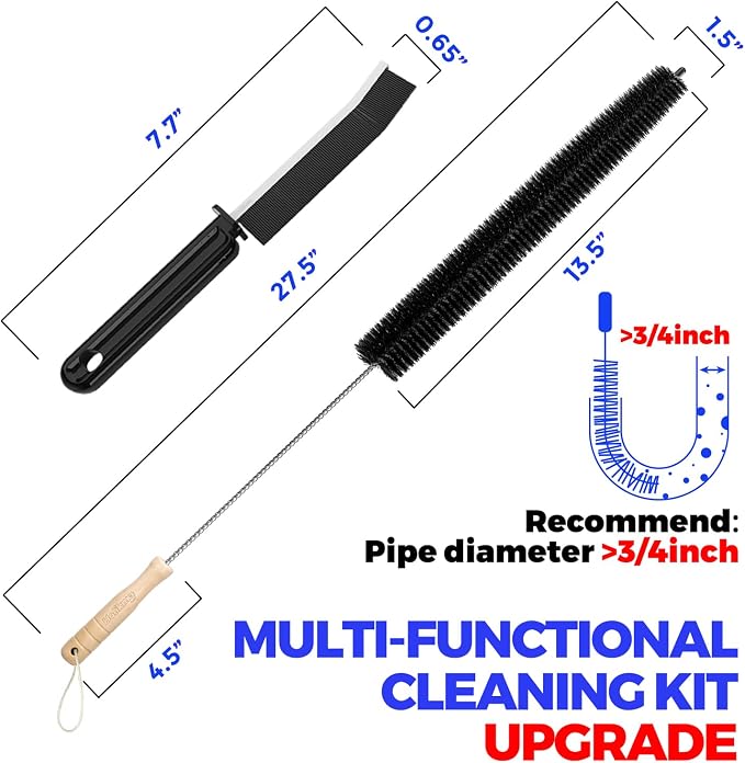 Holikme Dryer Vent Cleaner Kit, 3 Pcs Replacement Lint Brush for Vent Trap | Dryer Vent Cleaning Kit with Crevice Tool - Deep Lint Brush for Dryer Trap & Filter, Flexible Nylon Bristles