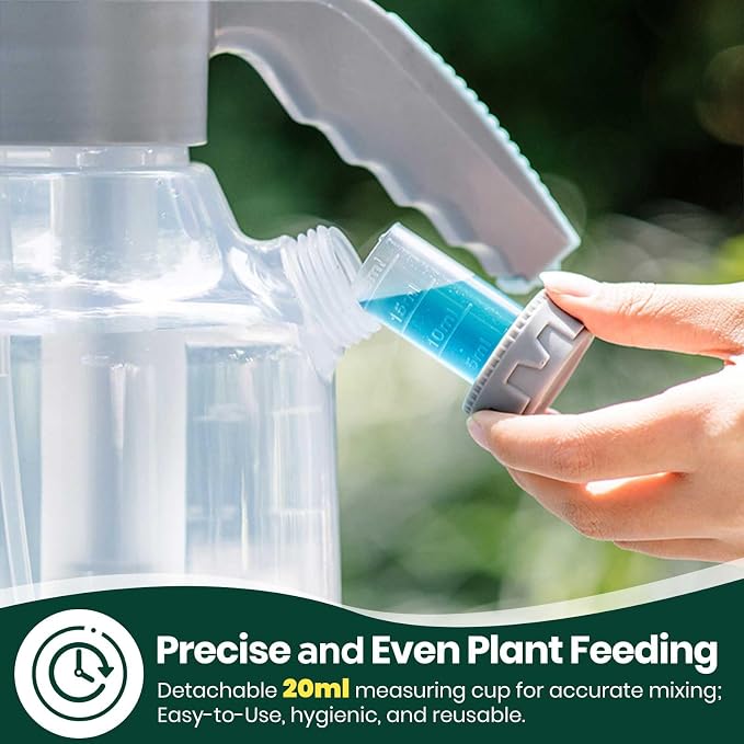 VENETIO 1 Gallon Hand Pump Sprayer with 2-Mode Nozzle & Extended Pole | Plant Watering Can for Liquid Fertilizer/Soap | Multi-Purpose Garden Feeder for Spraying Flowers, Weeds, Pests and Cleaning
