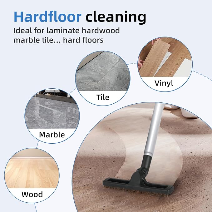 Hardwood Floor Brush Vacuum Attachment Compatible with Shark Corded Stick Rocket HV301 HV322, 1-1/4" Horsehair Brush Accessory with Adapter (Hardfloor Brush)