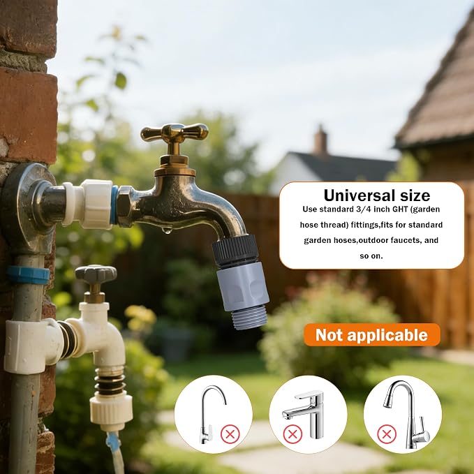 LIULO TOOL 8 Sets Garden Hose Quick Connector, 3/4 Inch Plastic Water Hose Fittings Male and Female Connectors Hose Adapters