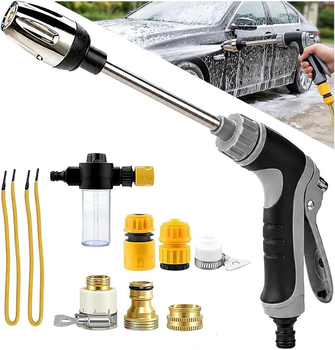 Hose Hawk pro Pressure Washer, Handheld Power Washer with 360° Rotating for Three Spray Modes, Blast Away Dirt Instantly Stainless Steel Universal Hose Fit, Tool Free Install for Patio Car