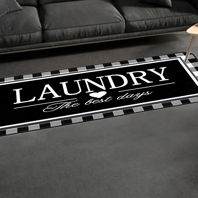 Farmhouse Laundry Room Rug Runner 20"X59" Kitchen Mat Washable Entryway Rugs Soft Non Slip Laundry Carpets Comfort Standing Desk Mats,Carpet for Sink,Office,Laundry Room Decor Accessories