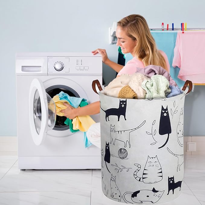 Collapsible Laundry Basket in Bedroom Waterproof Laundry Hamper in Bathroom Large Laundry Bag in College Dormitory Cloakroom Livingroom Nursery Organizer Toy Bin