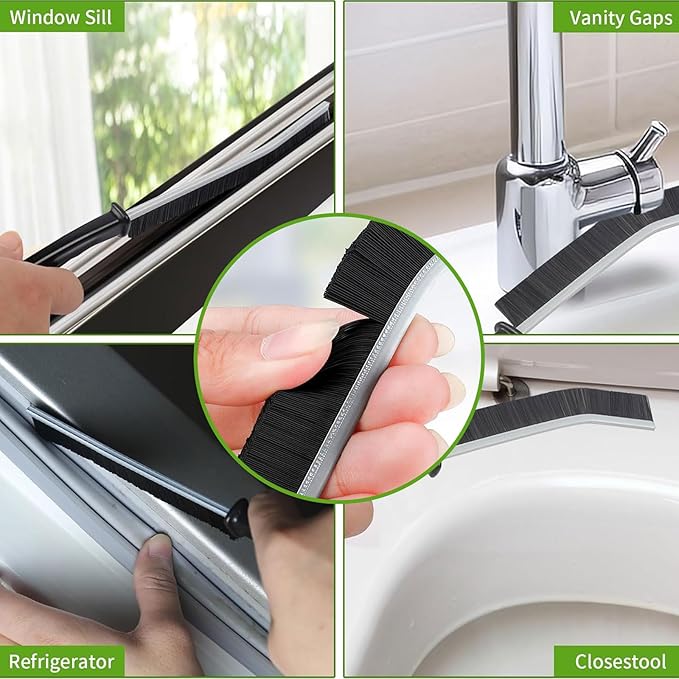 Commercial-Grade Crevice Cleaning Brush Set, Ultra-Stiff Heavy-Duty Gap Scrubber Tools for Bathroom Grout, Window Tracks & Auto Detailing, Zero Cross-Contamination,12Pcs