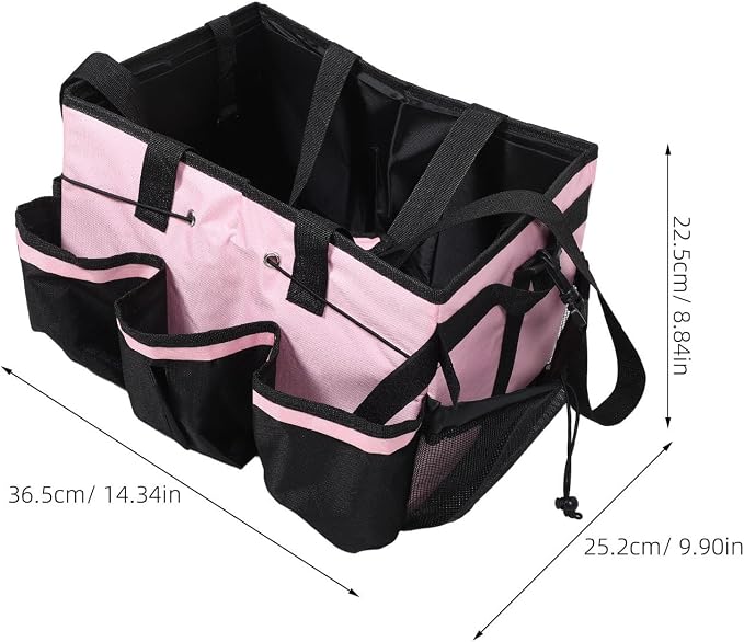 Large Capacity Portable Housekeeping Tote Bag with Adjustable Shoulder Strap and Handle, Oxford Cloth Cleaning Caddy with Detachable Divider and Multi Pocket Design for Hotels