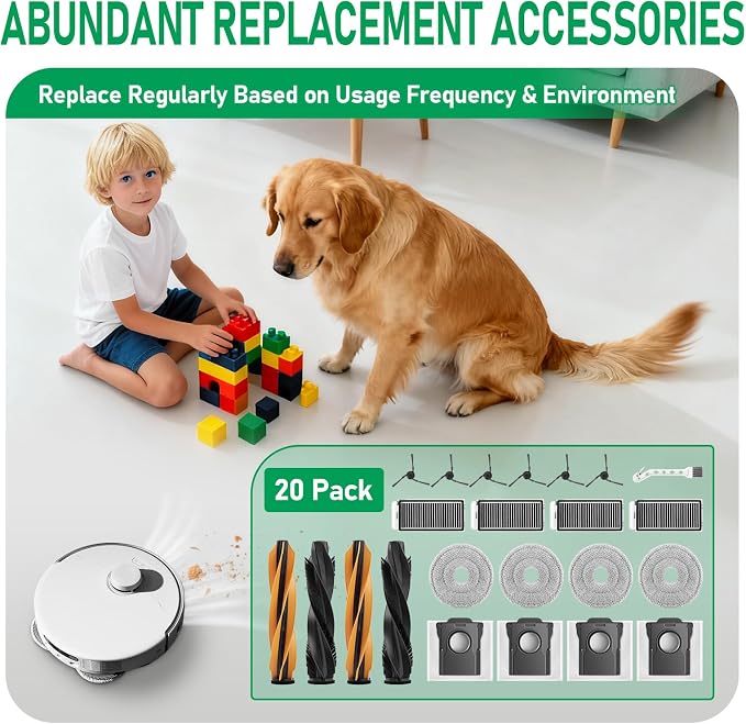 Accessories Replacement Parts for Dreame X50/ L50/L60 Ultra PE | Compatible with Dreame X50 Ultra/ L50 Ultra/ L40s Pro /L60 Ultra PE and Compatible with Mova V50 Ultra Robot Vacuum Cleaner