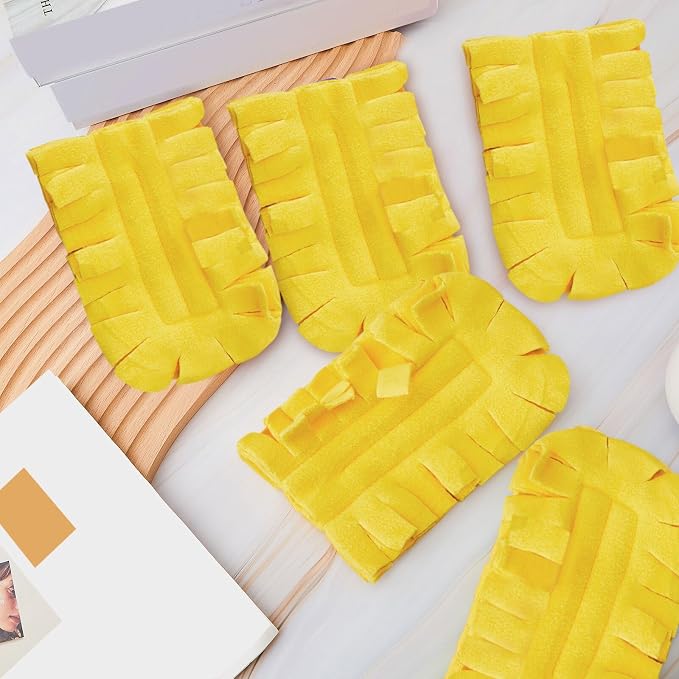 Zubebe 12 Pcs Reusable Duster Refills Fleece,Yellow | Soft Polyester Fiber Flat Duster Refill Multi Surface Washable Cleaning Pad Tools for Home, Blinds, Car, Pet, Furniture, Fans