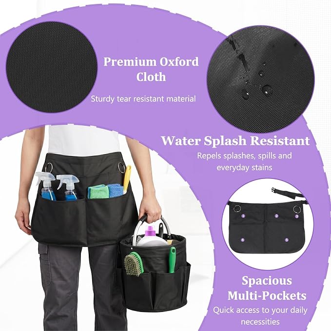 Cleaning Apron, Cleaning Caddy & Household Cleaning Storage Organizer Set