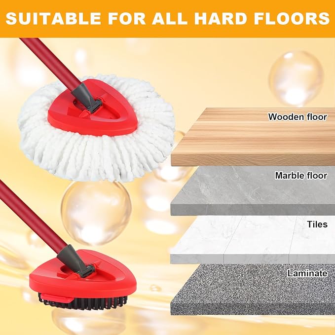 7 Pack Mop Replace Head for Ocedar Spin Mop Replacements Scrubber | Compatible O Cedar EasyWring 1-Tank System, Microfiber, Reusable, Machine Washable, for Deep Floor Cleaning, Easy to Replace