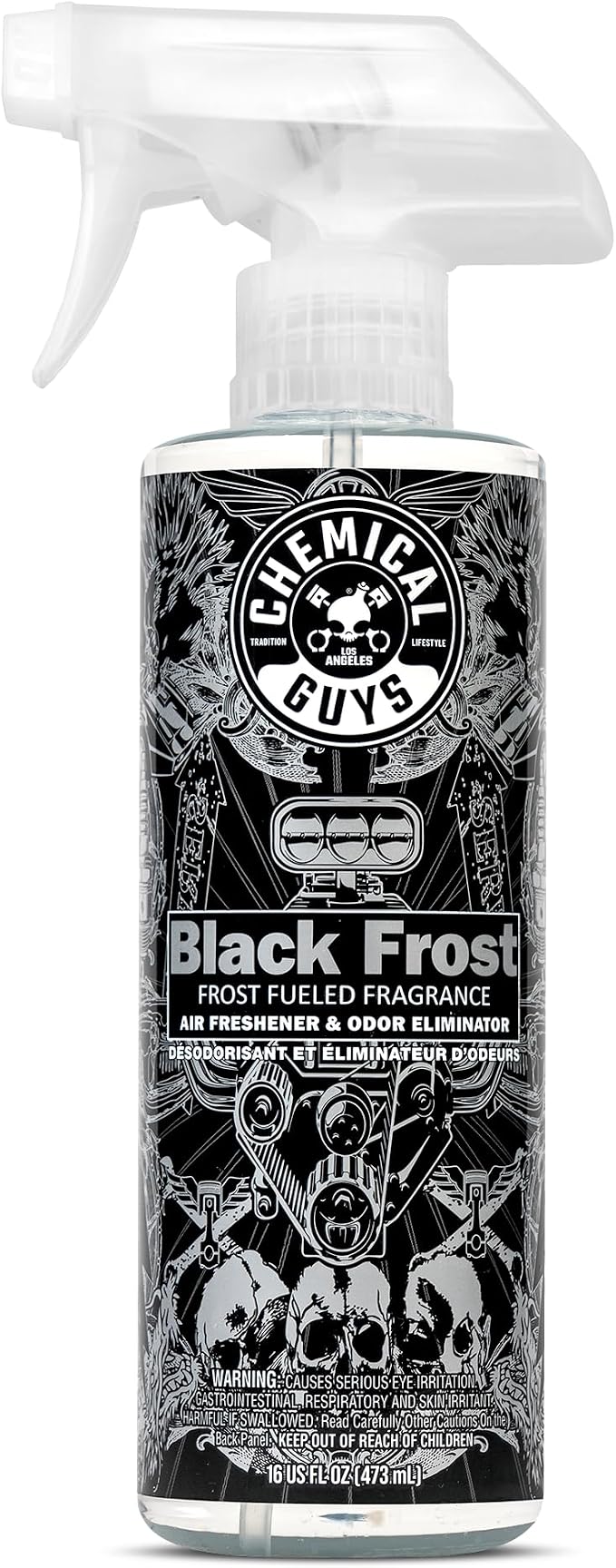 Chemical Guys, Black Frost Air Freshener & Odor Neutralizer Spray, 16 oz | Crisp, bold scent refreshes interiors while neutralizing odors, adjustable spray for cars, home or garage