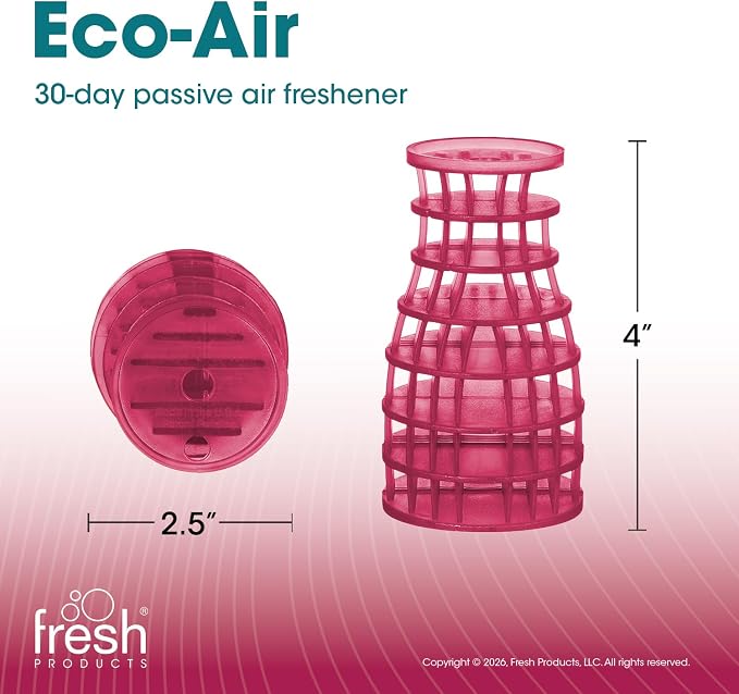 Fresh Products Eco Air Freshener Refill Solid Dry, Spiced Apple, 6 Pack | Natural Oils, No Acetone Or Propellants, Made In USA, Lasts 30 Days, Ideal For Home, Business Or Commercial Spaces