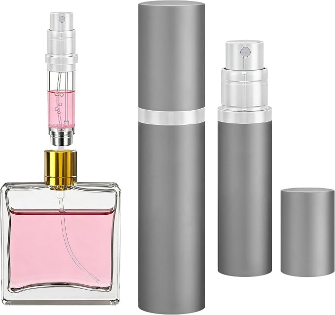 5ml Travel Perfume Atomizer Refillable, Mini Cologne Spray Bottle Empty, Perfume Spray Bottle, Fragrances Atomizer, Cologne Atomiser (Gray)