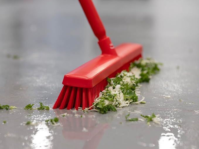 Vikan 31952 24" Heavy-Duty Push Broom, Soft/Stiff, Green