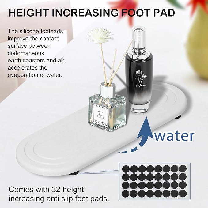 2PCS Water Absorbing Stone Tray, Fast Drying Diatomite Stone Sink Tray, Water Absorbent Diatomite Coasters, Stones Soap Trays for Kitchen Sink, Bathroom Counter Hand Soap Dish & Holders