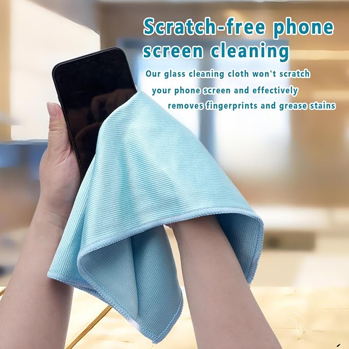 6 Pcs Glass Cleaning Cloth for Window Eyeglass Mirrors Stainless Steel
