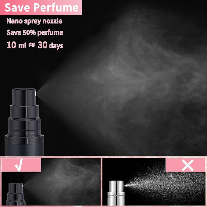 10ml Travel Perfume Atomizer Refillable Spray Bottle Atomiser (Black) | Perfume Spray Bottle, Fragrances Atomizer, Perfume Travel Refillable Bottle,Perfume Dispenser,Perfume Refill Bottle