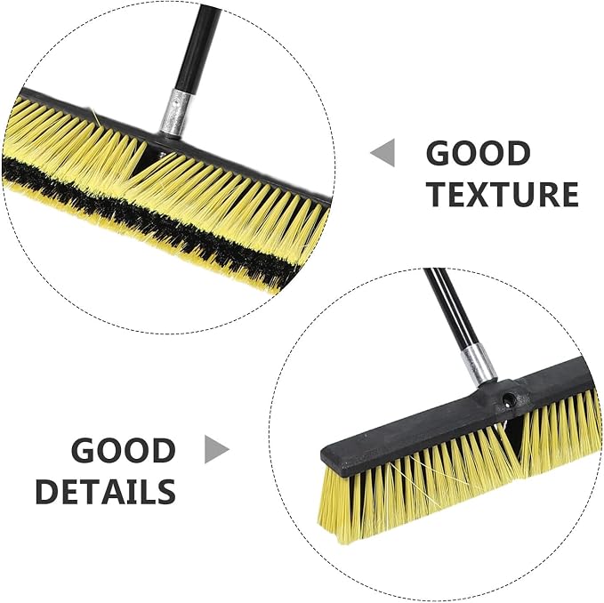 Heavy Duty Outdoor Push Broom with Long Handle for Concrete and Floor Cleaning, Pp Bristles for Large Surface Cleaning, for Street, Patio, Driveway, and Garage Use