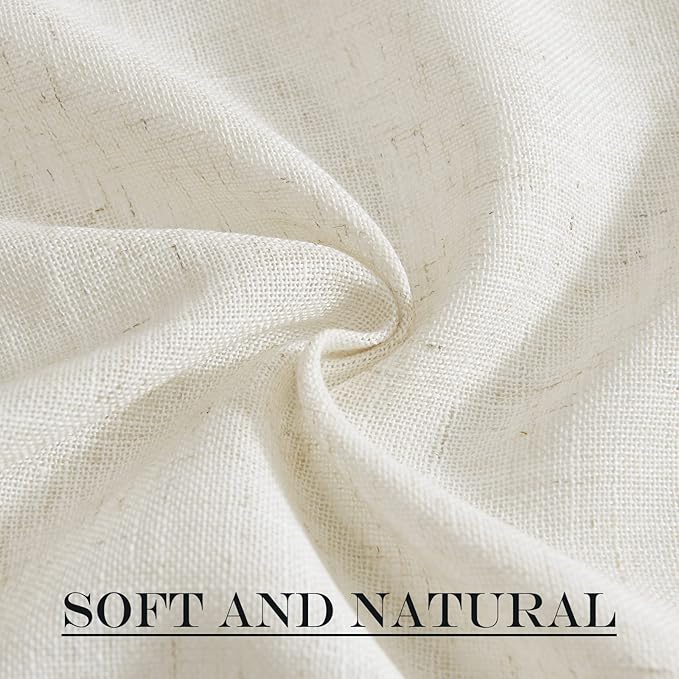 NICETOWN 80 inches Sidelight Door Curtains for French Door | Linen Sheer Window Panels for Kitchen Patio Glass Adjuatble Curtains with Tieback, 26 x 80 Inches, 1 Panel, Linen