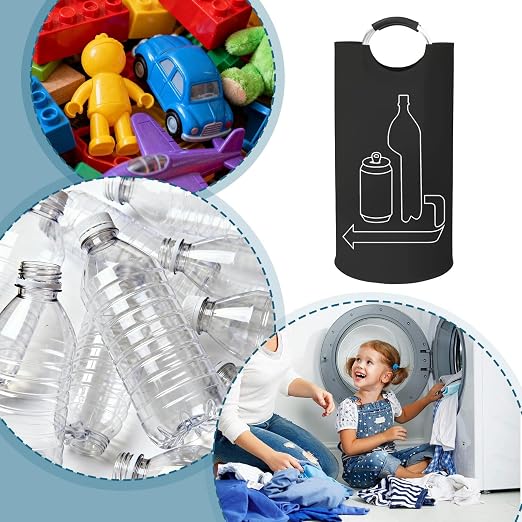 Deposit Bottle Container, Spacious 115L Capacity, Aluminum and Oxford Cloth, Recycling Bin Organizer, Waste Collection Storage, Stackable Design, for Kitchen Home Garage Pantry Beach