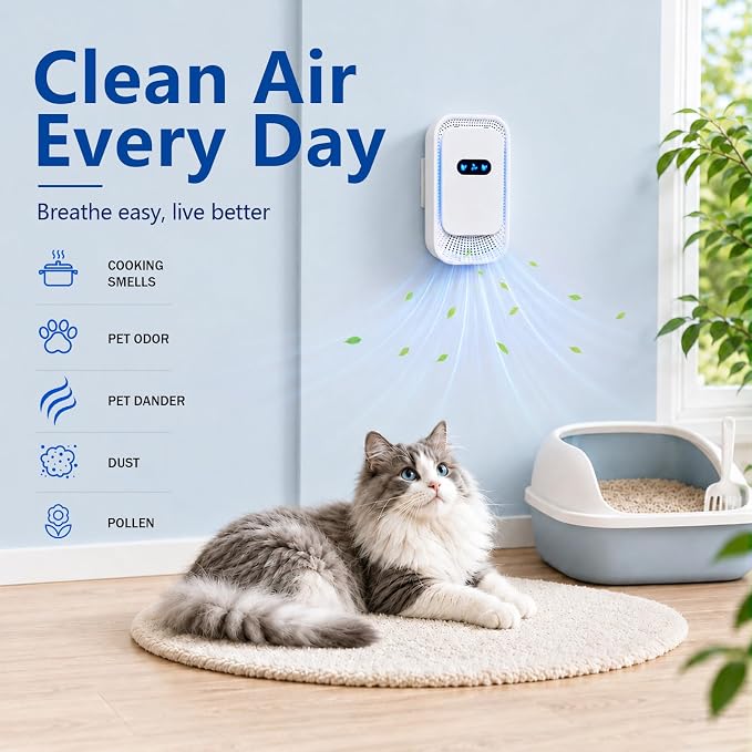 Air Ionizers 4 Pack, Small Negative Ion Air Purifiers, Low Noise Portable Air Freshener for Odor, Smoke, Dust, Pets, Fresh Odor Eliminator Kit (White-4pcs)