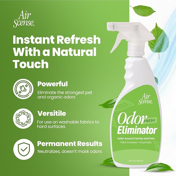 Air Scense Odor Eliminator Spray for Home, Fabrics & Pet Odors, 3 Pack | Neutralizes odors at the source | Pet and organic odors | Fabrics and household surfaces