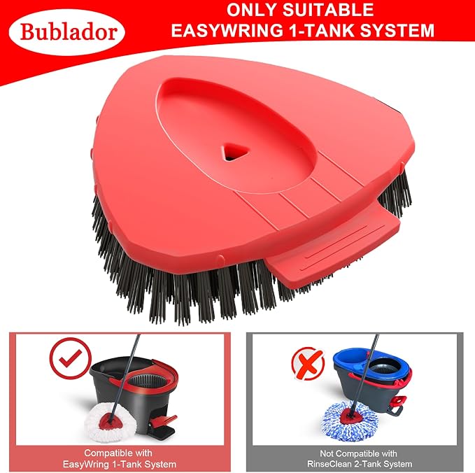 Scrubber Brush Mop Replacement Head for O Cedar EasyWring 1 Tank | Dual-Bristle Power Brush,Spin Mop Cleaning Attachment for Bathroom, Kitchen,Pool,and Various Hard Floors,easy to replace