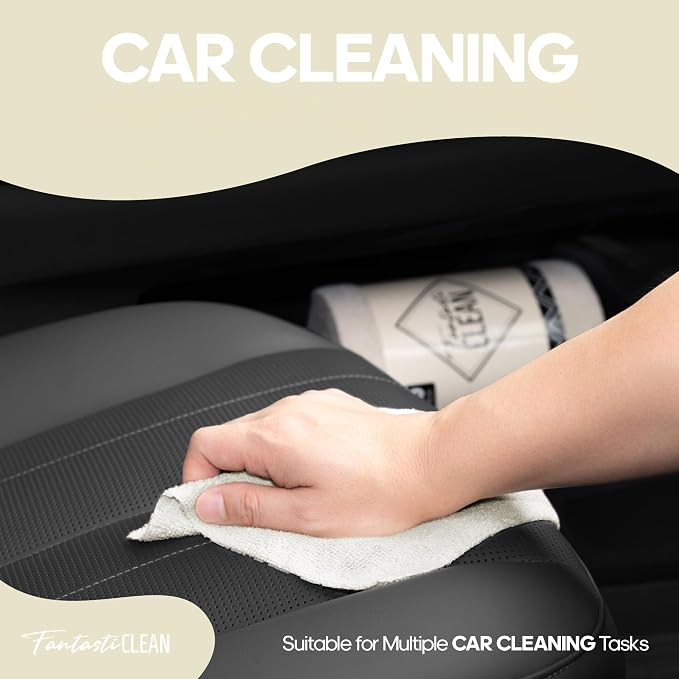 Fantasticlean Microfiber Cleaning Cloth Roll, 60 Pack, 8" x 8", Off White | Tear Away Microfiber Towel Roll, Reusable Paper Towels, Rags for Kitchen, Pet, Dust, Car, Office, Cleaning Supplies, Portable