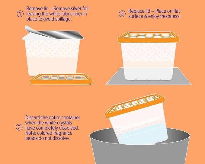 Bright Air Mandarin Orange & Fresh Lemon, 2-in-1 Moisture Absorber & Odor Eliminator, Case of 4, Lasts up to 60 Days Each