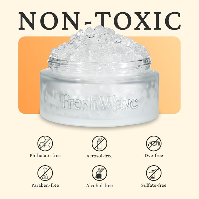 Fresh Wave Odor Eliminator Gel Refill, 63 oz Orange | Plant oil formula, No parabens or phthalates, Refills 15 oz jar 4x, For kitchen, closet, bathroom odor, Pet safe