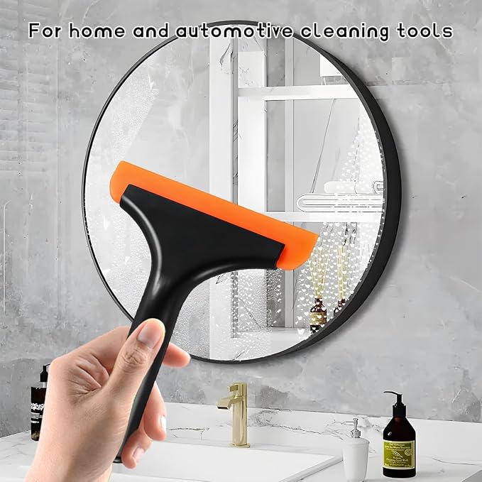 Small Silicone Window Squeegee, Car Windshield Water Wiper Scraper with 5.9" Blade and Non-Slip Handle, All-Purpose Auto Water Blade Squeegee for Window Mirror Cleaning