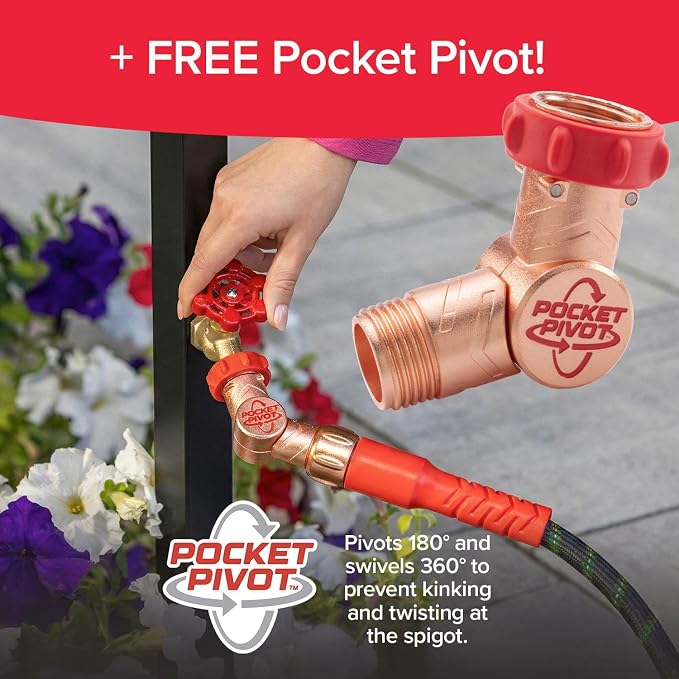 Pocket Hose Ballistic Double UV Edition 50 FT Expandable Garden Hose w/Pocket Pivot Swivel Connector, Anti-Burst Sleeve Reinforced w/Bulletproof Fiber, Lightweight, No-Kink, Compact, AS SEEN ON TV | 50 ft expandable hose with UV protection, anti-burst ...