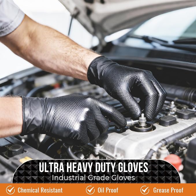 10 Mil Heavy Duty Diamond Texture Nitrile Gloves, Medium, 1000 Ct | High-Volume Bulk Supply for Commercial Teams, Continuous Daily Use with Fewer Reorders & Better Cost Control