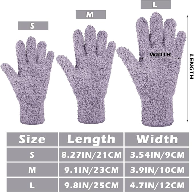 Patelai 3 Pairs Microfiber Dusting Gloves for Plants Leaf, Large | Pink, Nude, Light Purple,Plant Cleaning Gloves, Reusable Washable Gloves,House Furniture Blinds Dusting