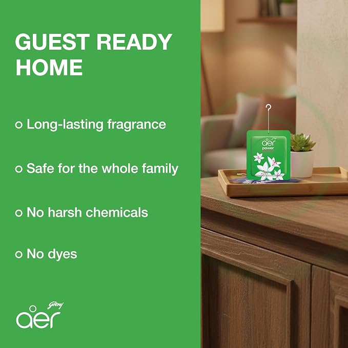 AER Power Pocket Jasmine Floral Delight Solid Gel Air Freshener for the Entire Home with Long Lasting Scent, Pack of 6